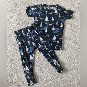 Posh Peanut Sailboat Del Rey Two Piece Pajamas, 12-18 mo